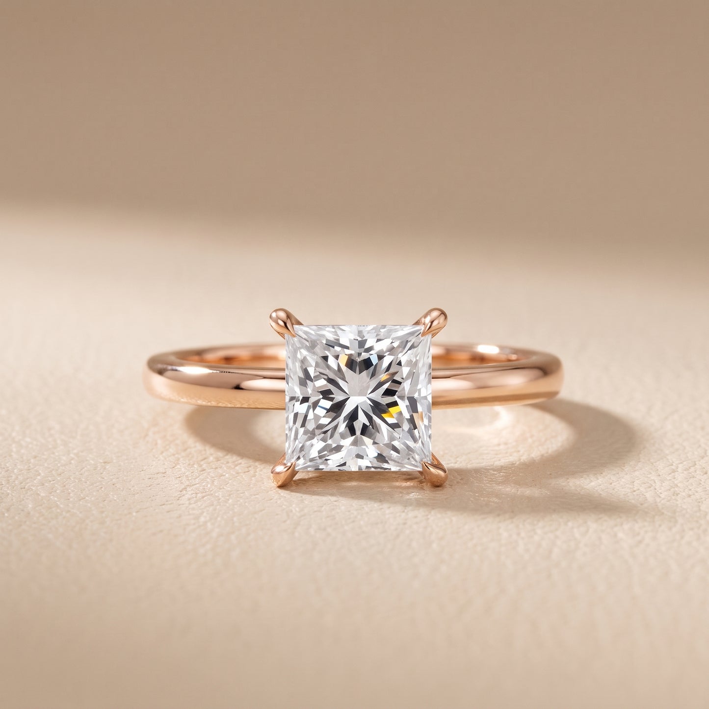 Lyla Petite Solitaire Princess Diamond Engagement Ring in Rose Gold - front.jpg
