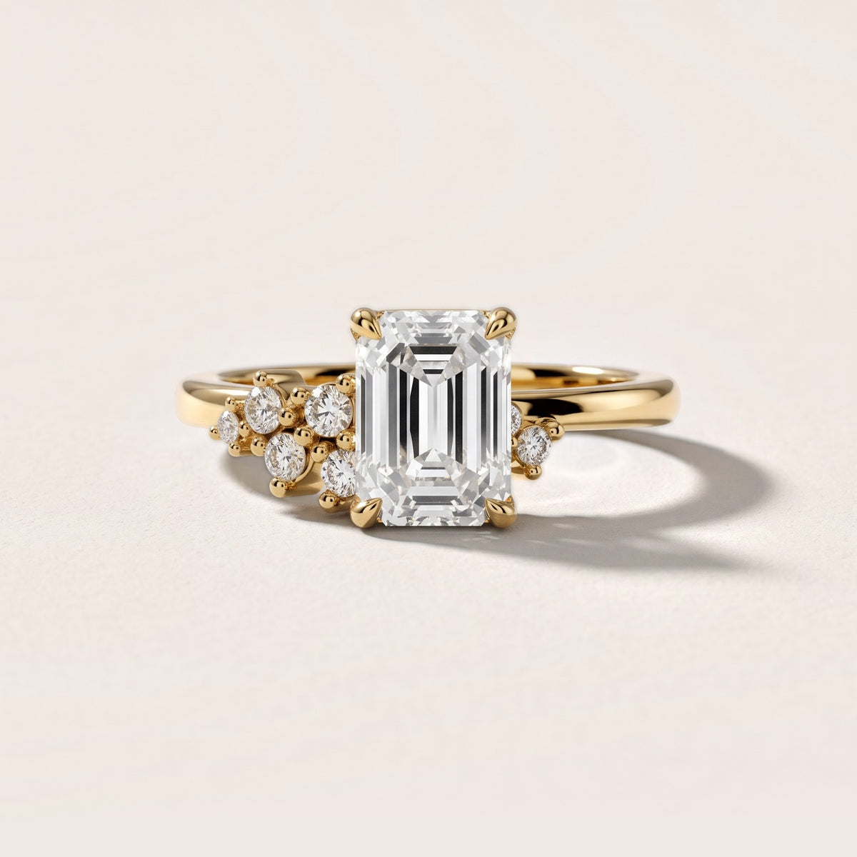 Gina Cluster Emerald Diamond Engagement Ring in Yellow Gold - front.jpg