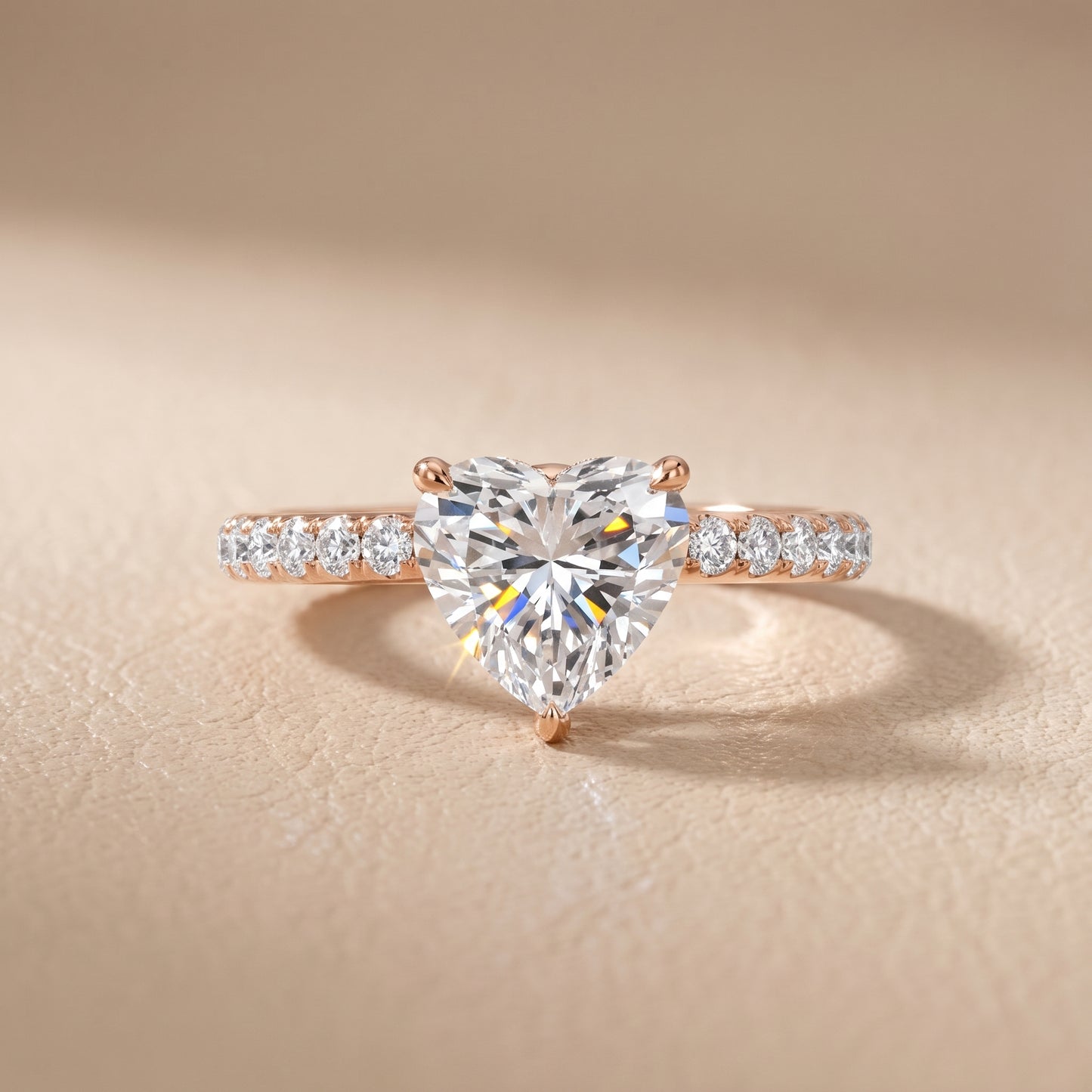 Thea Hidden Halo Pavé Heart Diamond Engagement Ring in Rose Gold - front.jpg