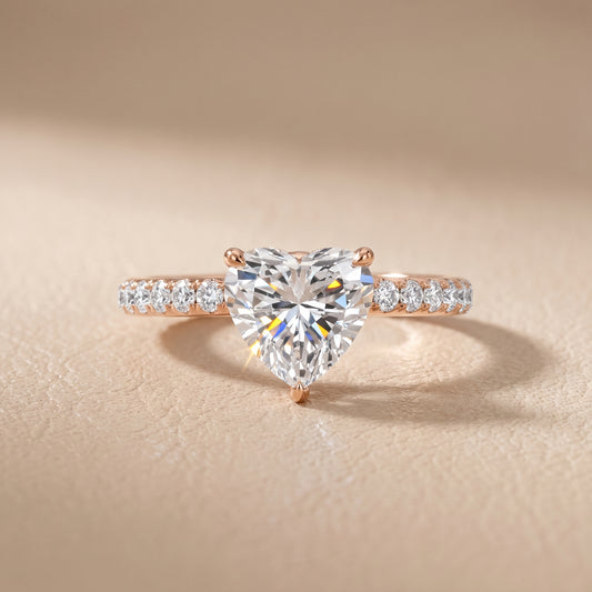 Thea Hidden Halo Pavé Heart Diamond Engagement Ring in Rose Gold - front.jpg