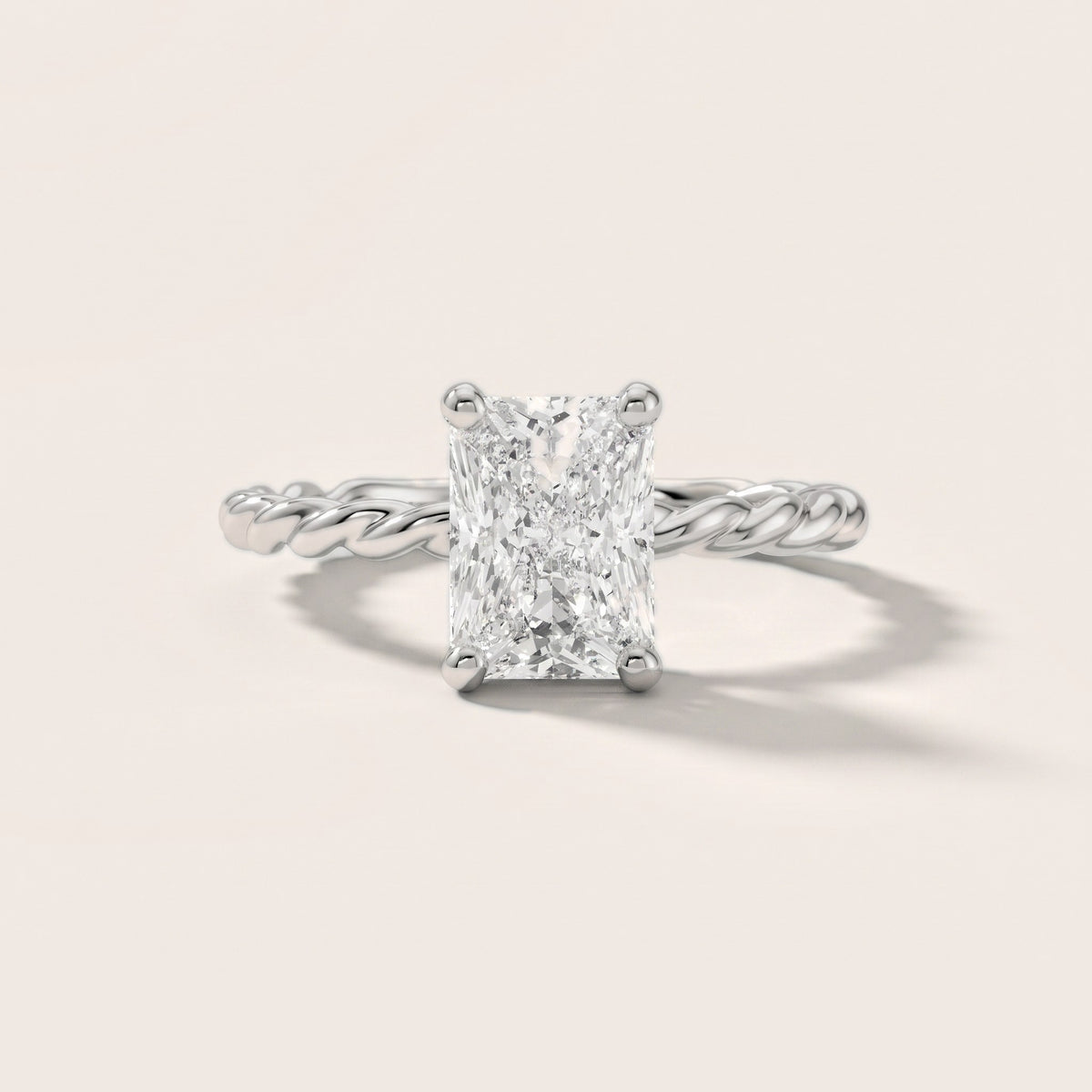 Robyn Twist Solitaire Radiant Diamond Engagement Ring in Silver - front.jpg