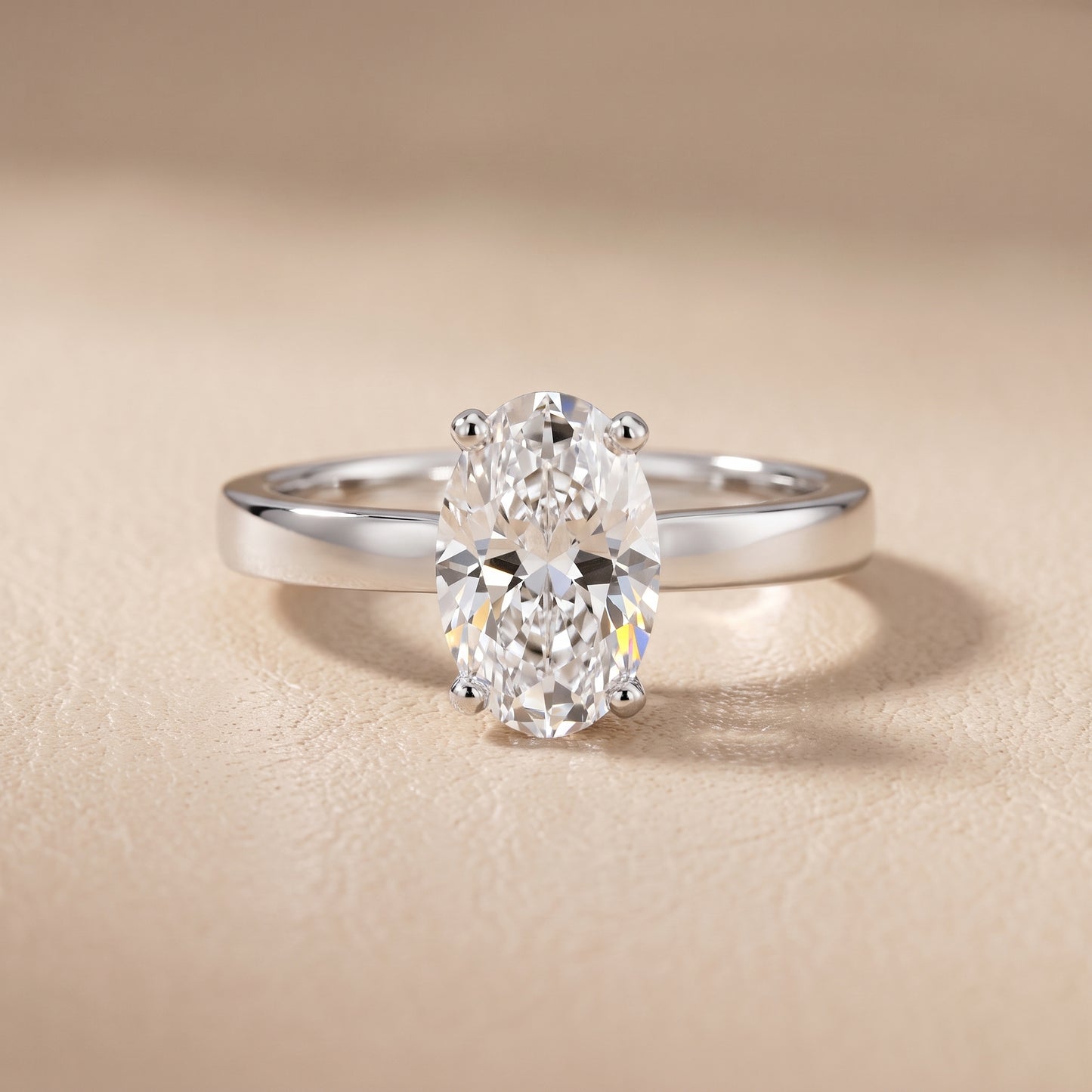 Delia Solitaire Oval Diamond Engagement Ring in Platinum - front.jpg