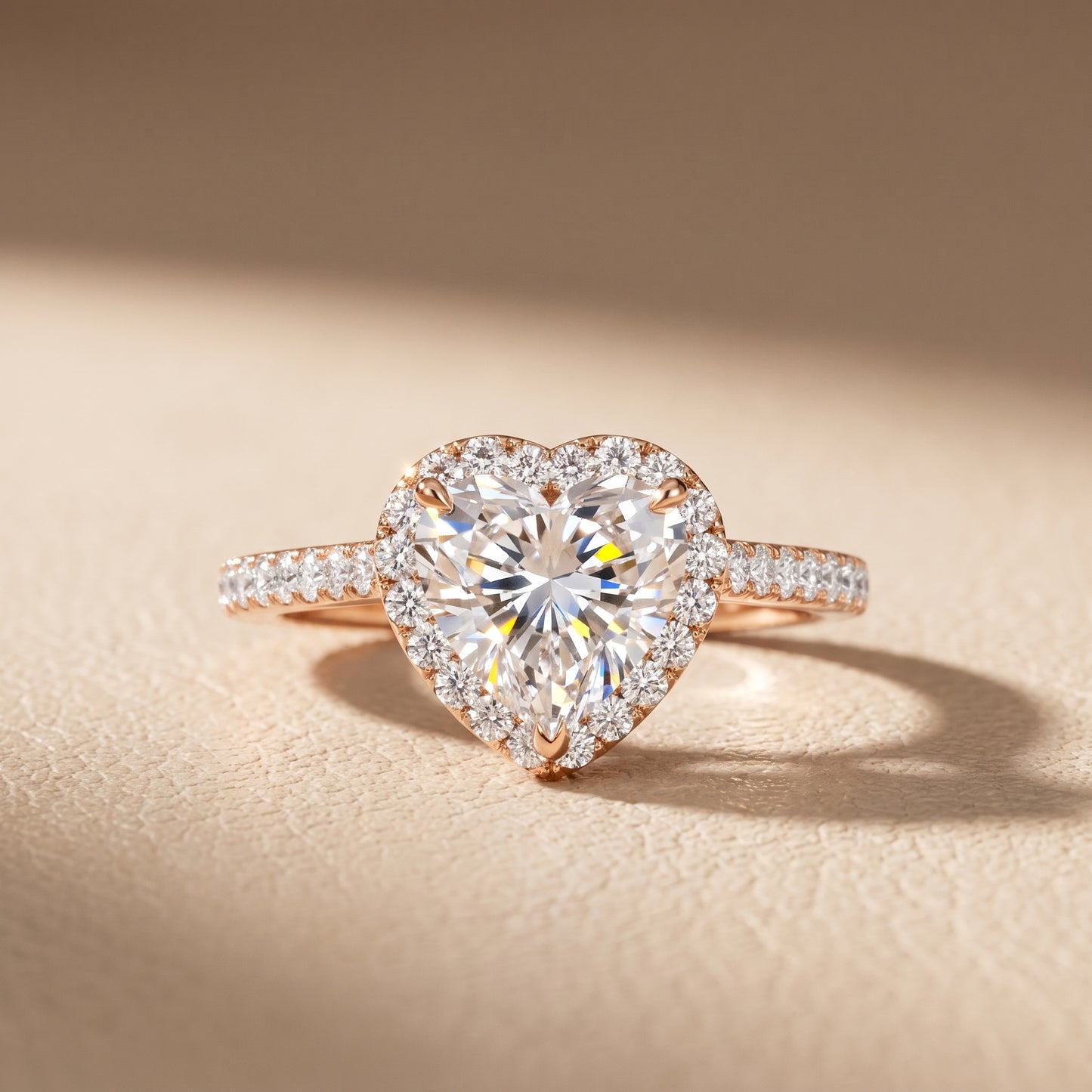 Willa Halo Micropavé Heart Diamond Engagement Ring in Rose Gold - front.jpg