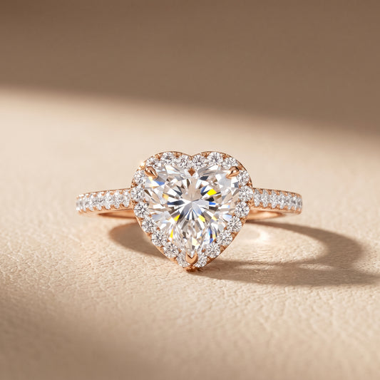 Willa Halo Micropavé Heart Diamond Engagement Ring in Rose Gold - front.jpg