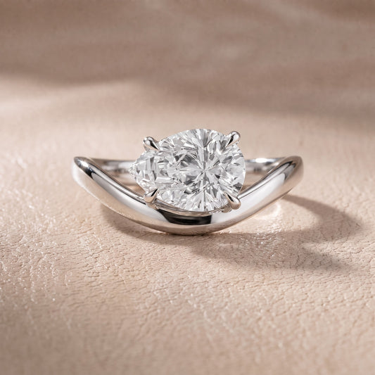 Katherine East-West Bypass Pear Diamond Engagement Ring in White Gold - front.jpg