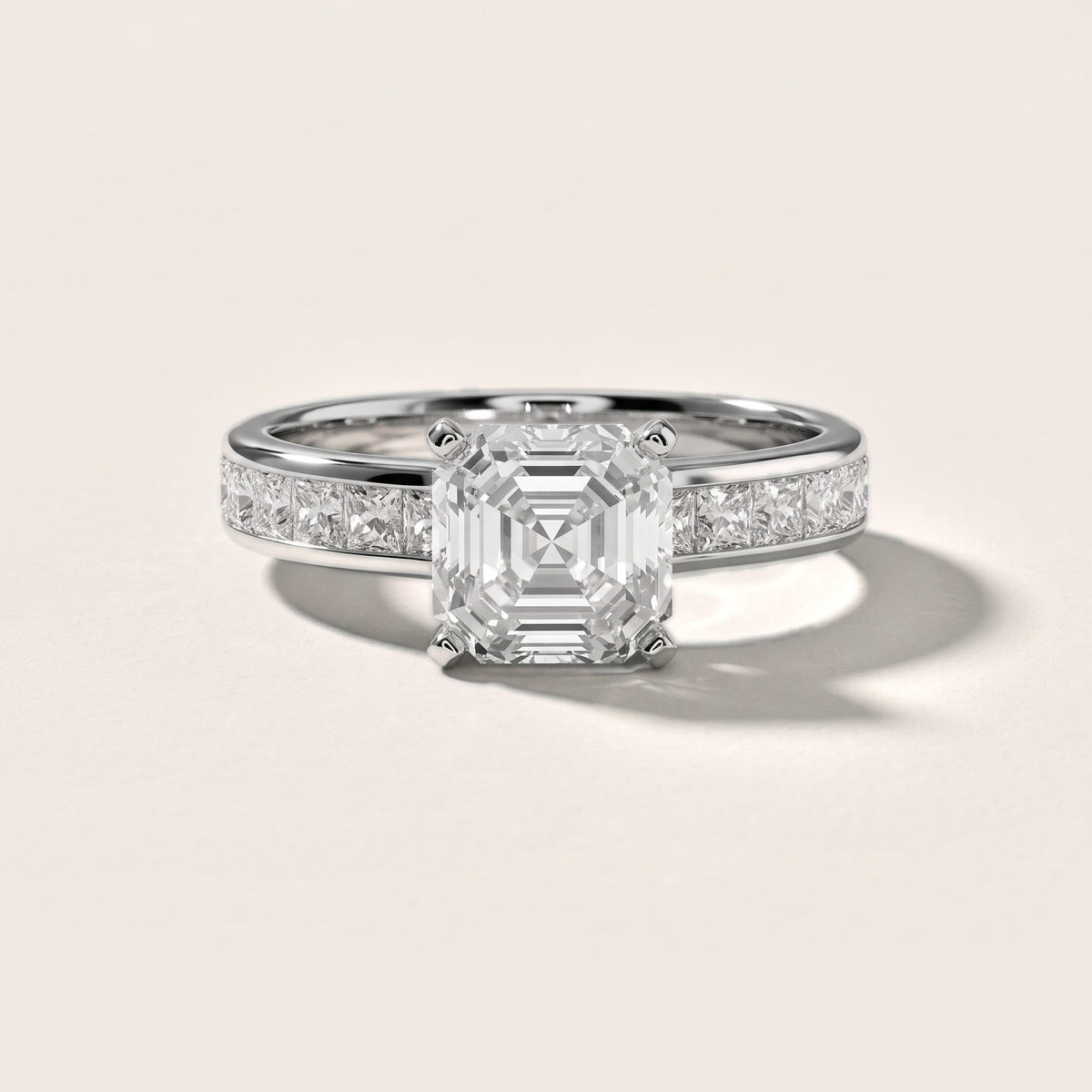 Frisco Channel Set Asscher Diamond Engagement Ring in Platinum - front.jpg