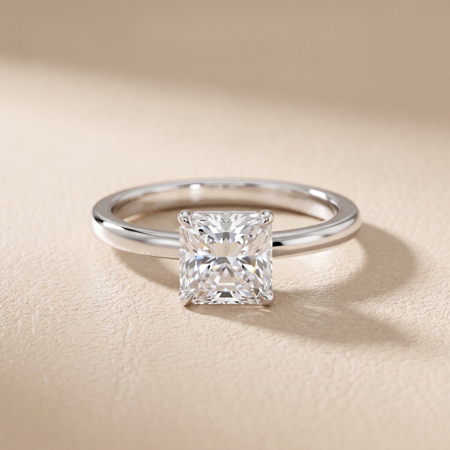 Lyla Petite Solitaire Radiant Diamond Engagement Ring in Platinum - front.jpg