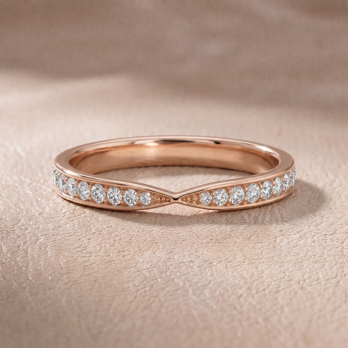 Imogen Tapered Riviera Round Diamond Eternity Band in Rose Gold - front.jpg