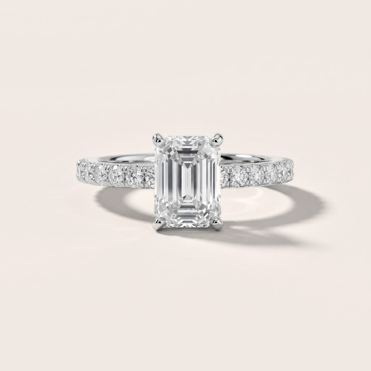 Elara Scalloped Pavé Emerald Diamond Engagement Ring in Silver - front.jpg