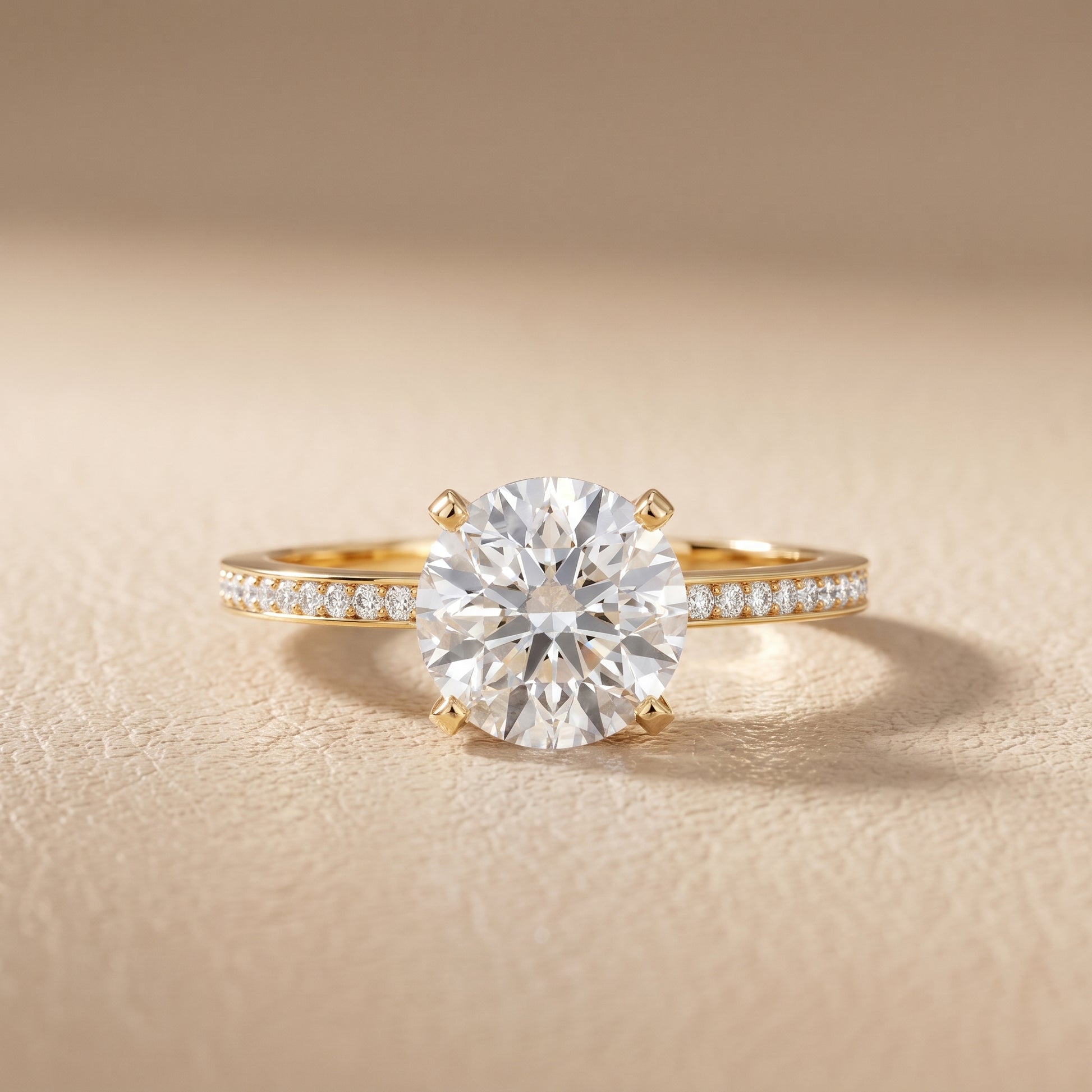 Naia Hidden Halo Round Diamond Ring in Yellow Gold - front.jpg