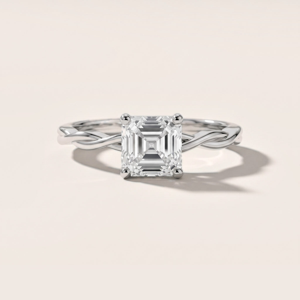 Iris Twist Asscher Diamond Engagement Ring in White Gold [studio-20261024]