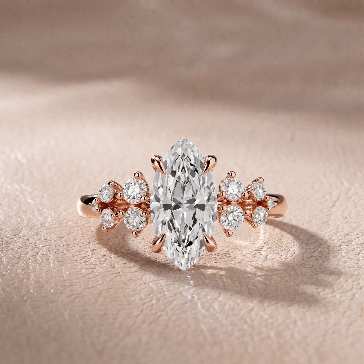 Evelina Bloom Marquise Diamond Engagement Ring in Rose Gold - front.jpg