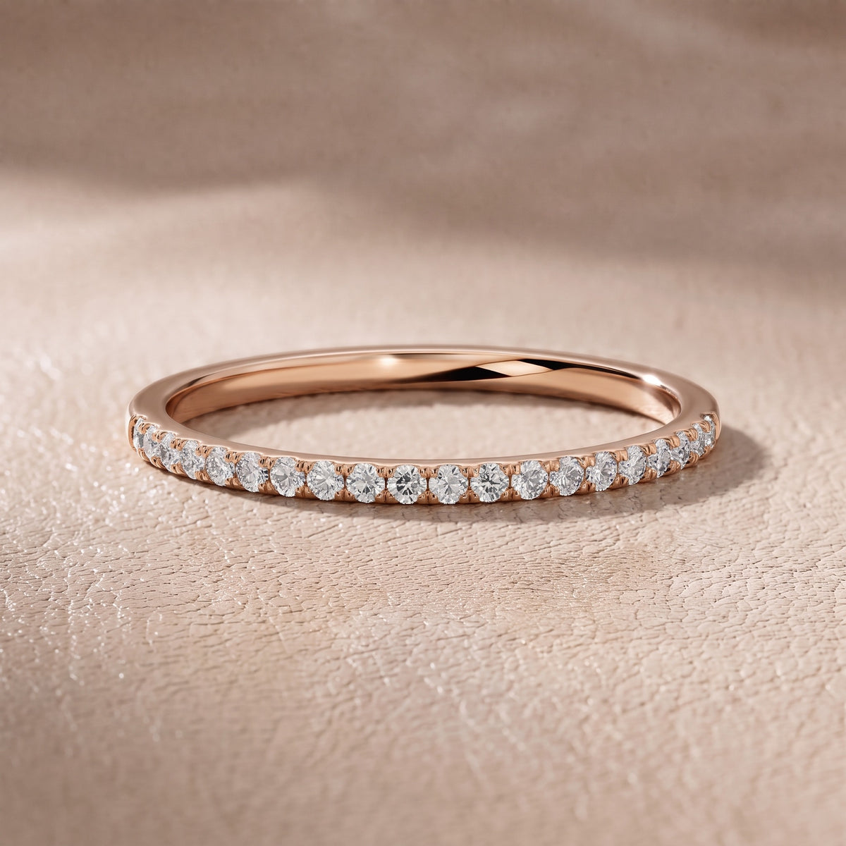 Poppy Micropavé Round Diamond Half Eternity Band in Rose Gold - front.jpg