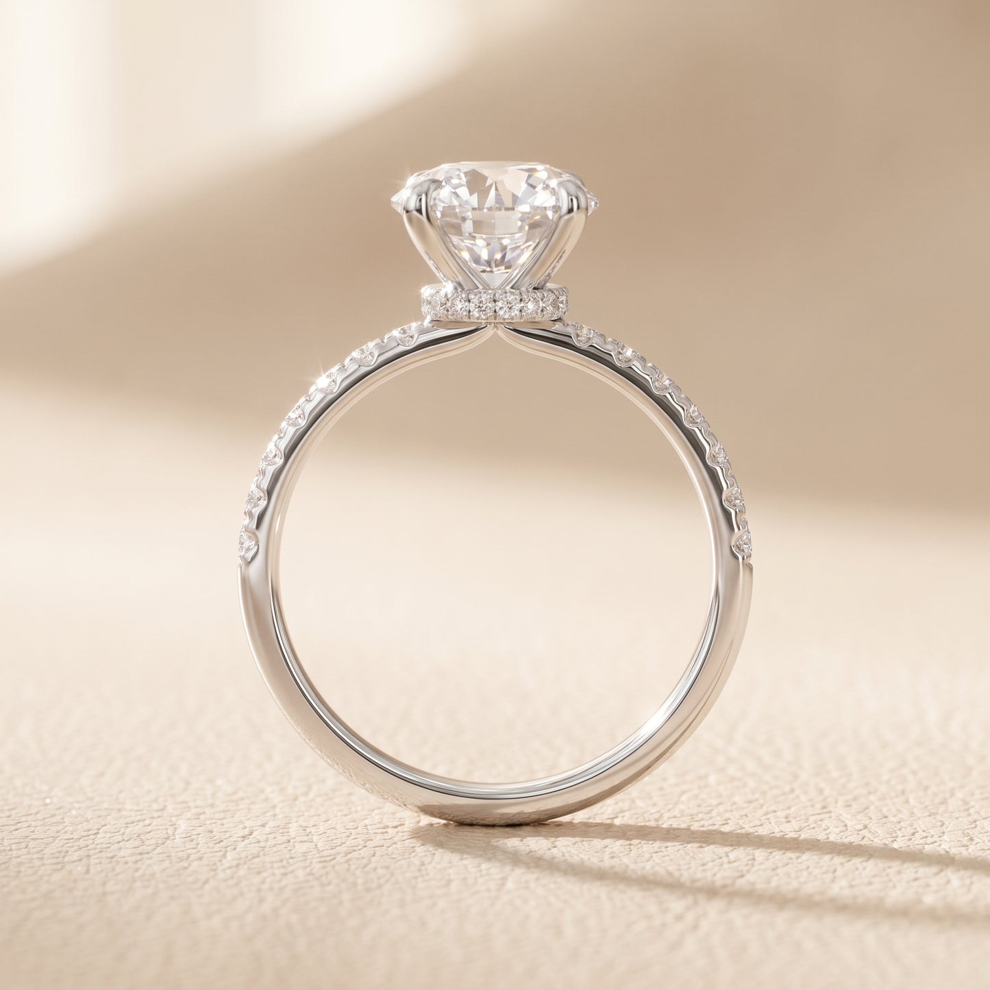 Maya Hidden Halo Pavé Round Diamond Engagement Ring in White Gold - front.jpg