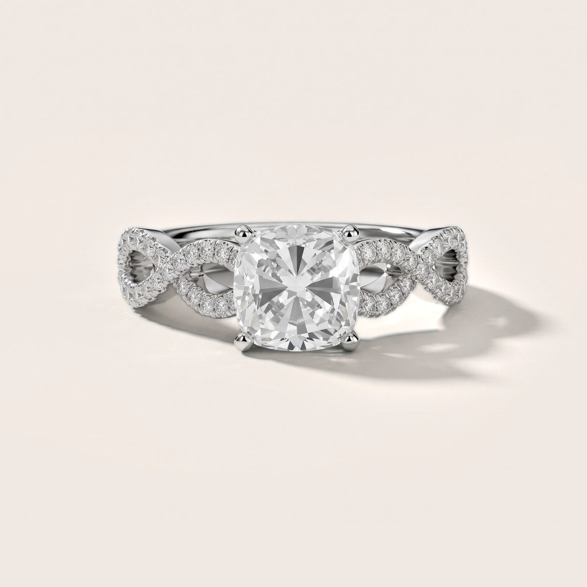 Althea Twist Micropavé Cushion Diamond Engagement Ring in Silver - front.jpg