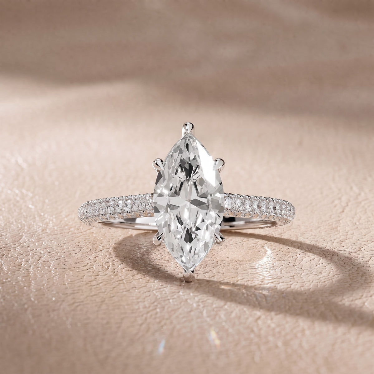 Elisa Hidden Halo Pavé Marquise Diamond Engagement Ring in Platinum - front.jpg