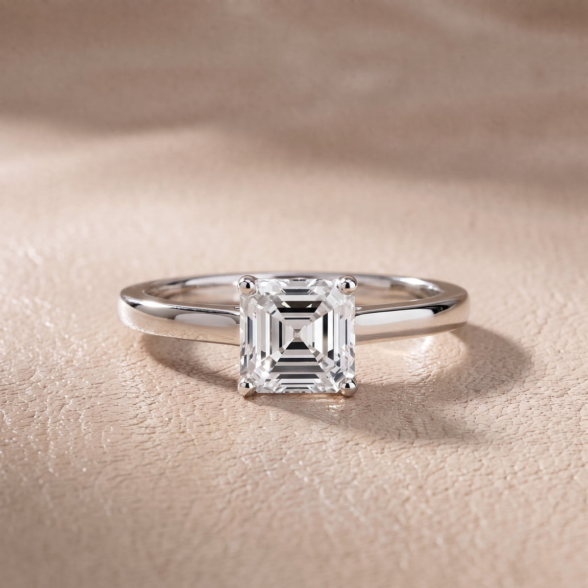 Iris Vintage Asscher Diamond Engagement Ring in White Gold - front.jpg