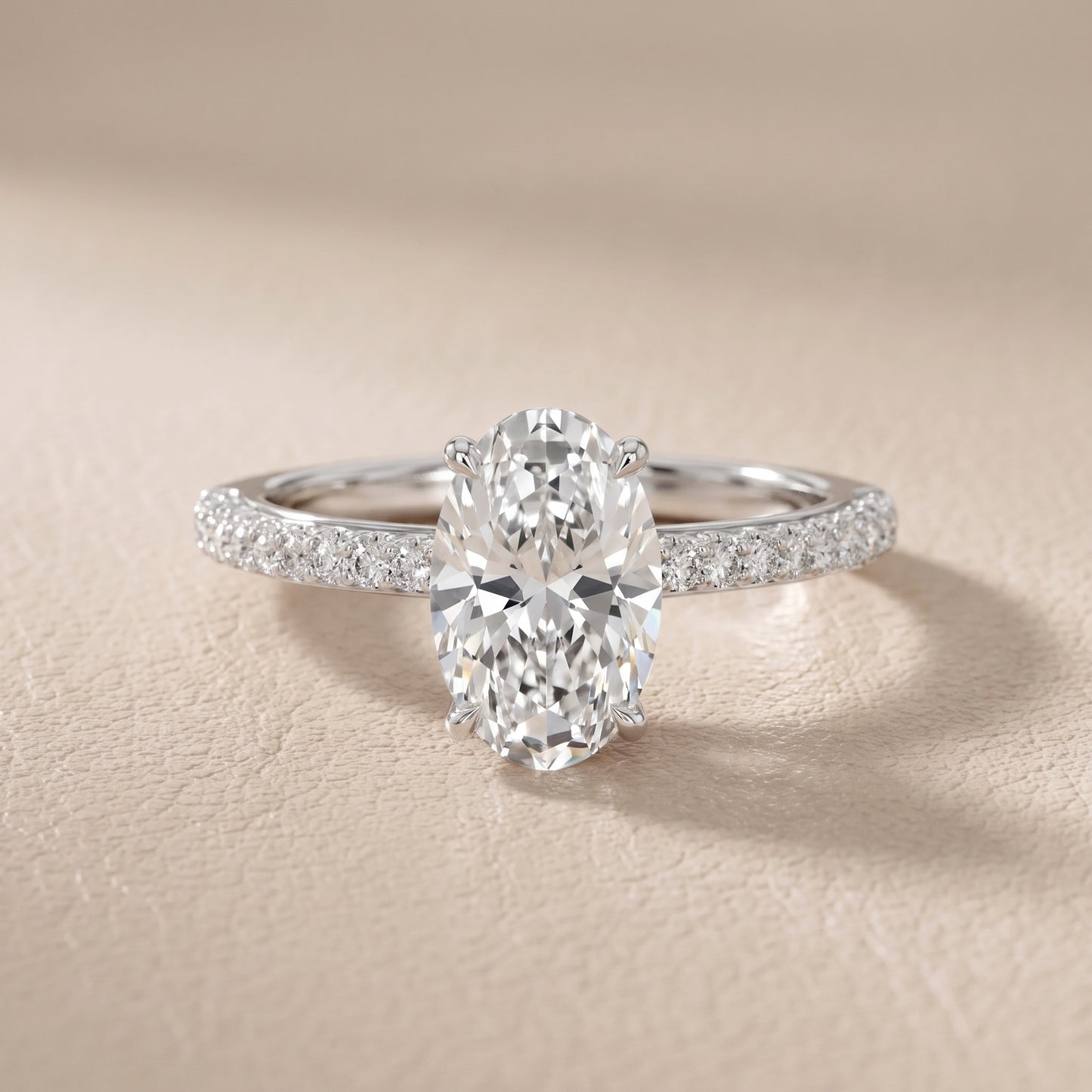 Violet Hidden Halo Pavé Oval Diamond Ring in Silver - front.jpg