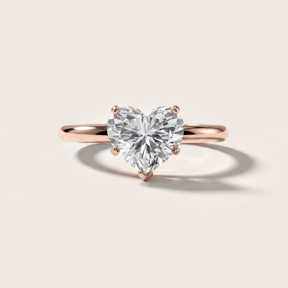 Giulia Solitaire Heart Diamond Engagement Ring in Rose Gold - front.jpg