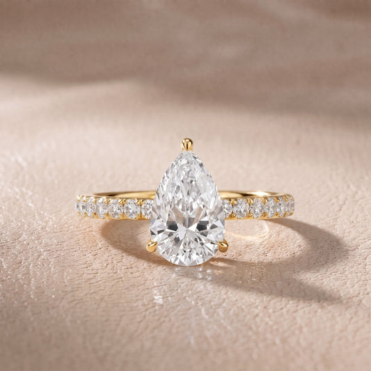 Thea Hidden Halo Pavé Pear Diamond Engagement Ring in Yellow Gold - front.jpg