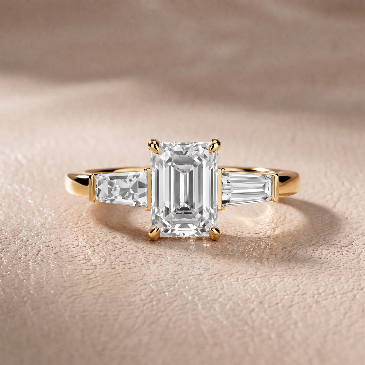 Eloise Tapered Baguette Emerald Diamond Engagement Ring in Yellow Gold - front.jpg