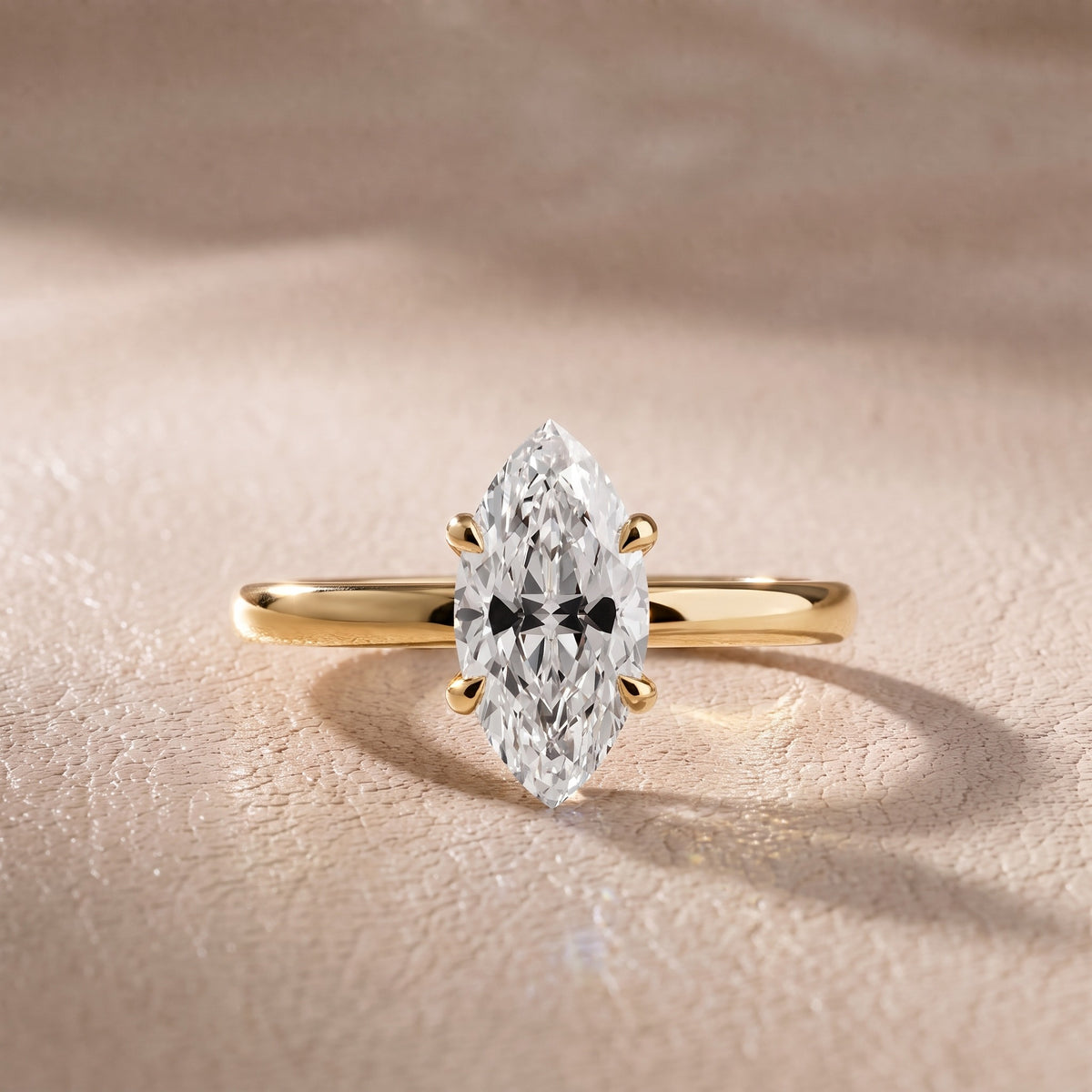 Charlotte Charm Solitaire Marquise Diamond Engagement Ring in Yellow Gold - front.jpg