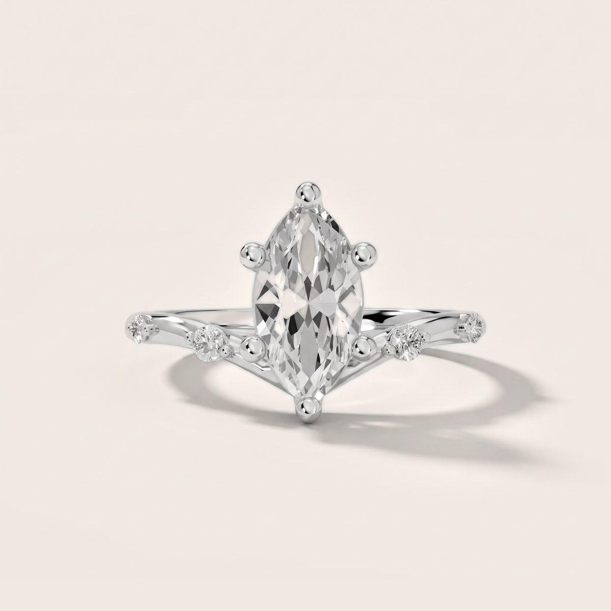 Klara Chevron Marquise Diamond Engagement Ring in Platinum - front.jpg