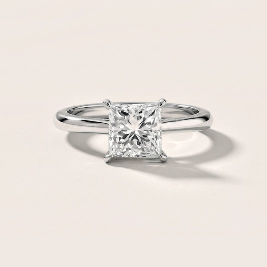 Kalia Knife Edge Solitaire Princess Diamond Engagement Ring in White Gold
