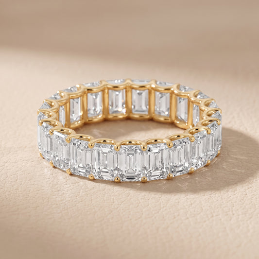 Josette Shared Prong Emerald Diamond Eternity Band in Yellow Gold - front.jpg