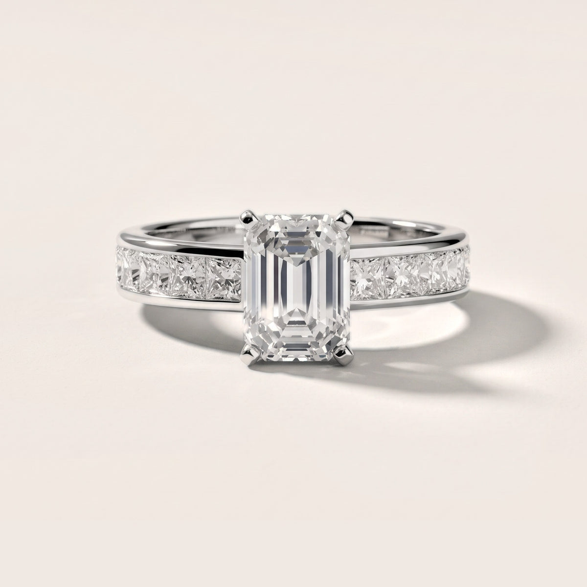 Sonoma Wide Band Channel Set Emerald Diamond Engagement Ring in White Gold - front.jpg
