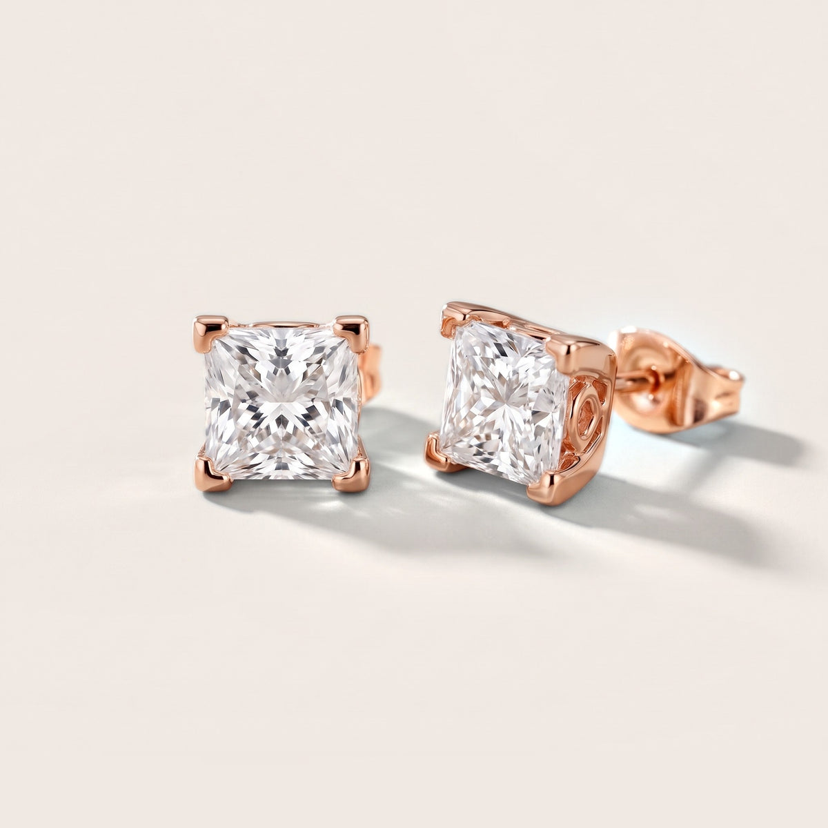 The Lumina Princess Diamond Earrings in Rose Gold [studio-20261024]