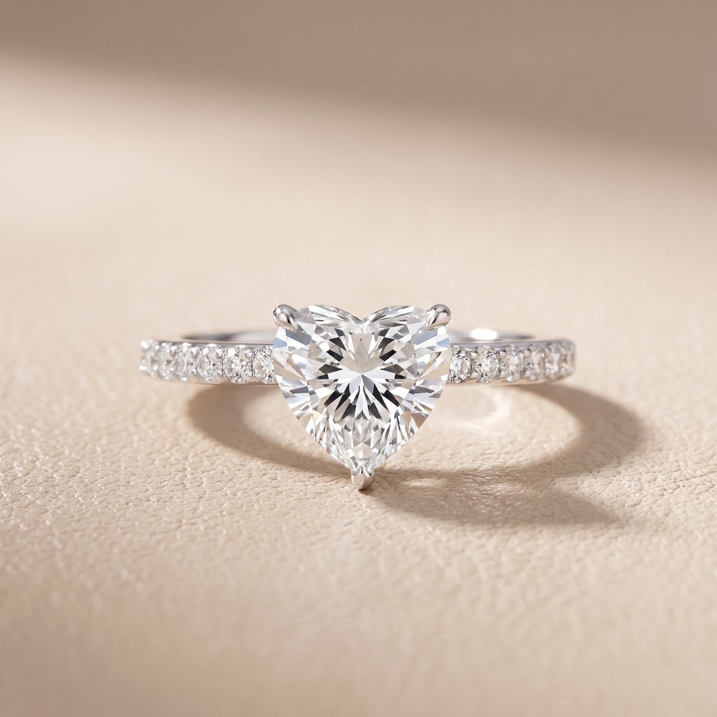 Aisha Pavé Solitaire Heart Diamond Engagement Ring in Platinum - front.jpg