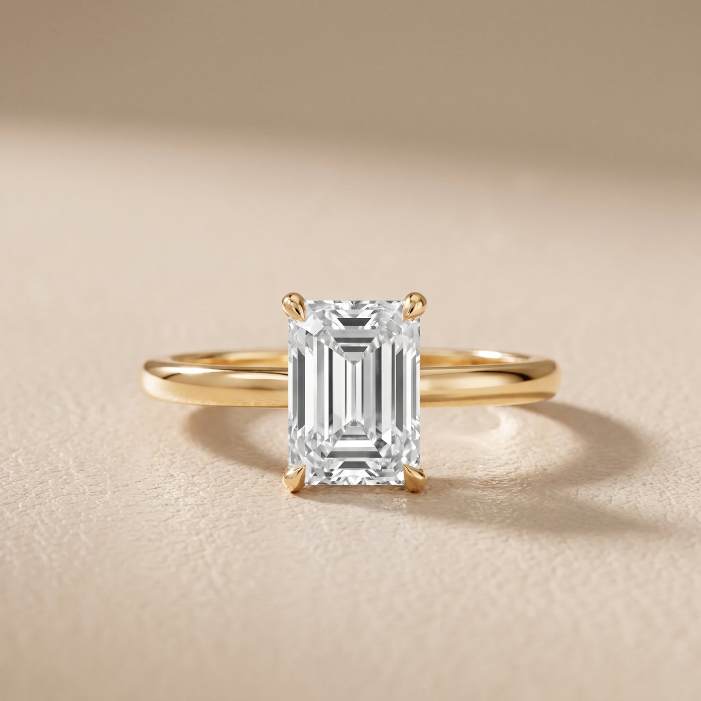 Lyla Petite Solitaire Emerald Diamond Engagement Ring in Yellow Gold - front.jpg
