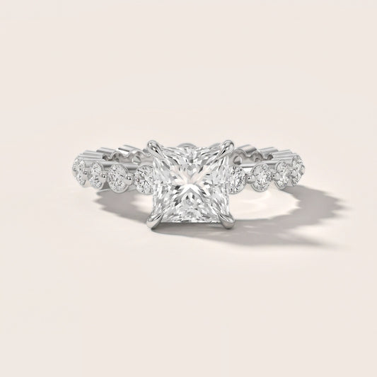 Piper Sidestone Princess Diamond Engagement Ring in Platinum [studio-20261024]