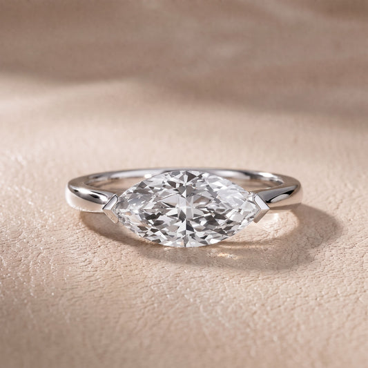Magnolia East-West Marquise Diamond Engagement Ring in Platinum - front.jpg