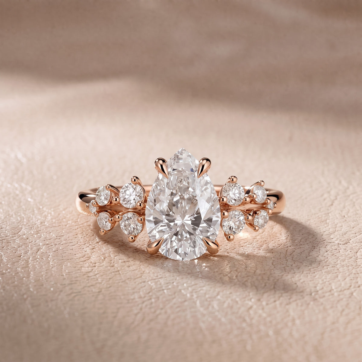 Evelina Bloom Pear Diamond Engagement Ring in Rose Gold - front.jpg