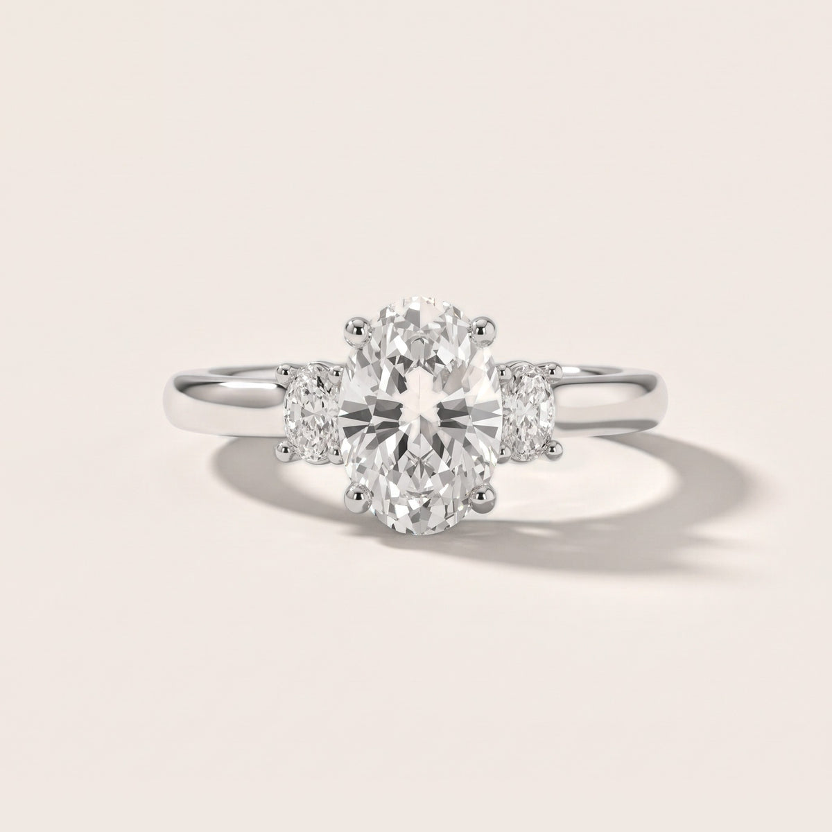 Alya Three-Stone Cathedral Oval Diamond Engagement Ring in Silver - front.jpg