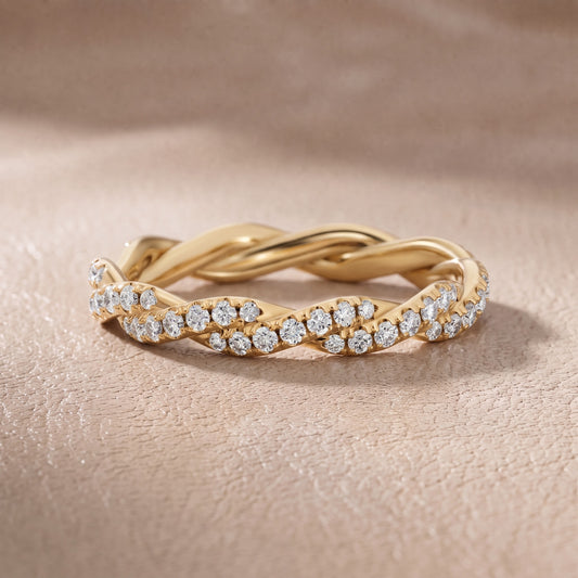 Everly Micropavé Twist Round Diamond Eternity Band in Yellow Gold - front.jpg