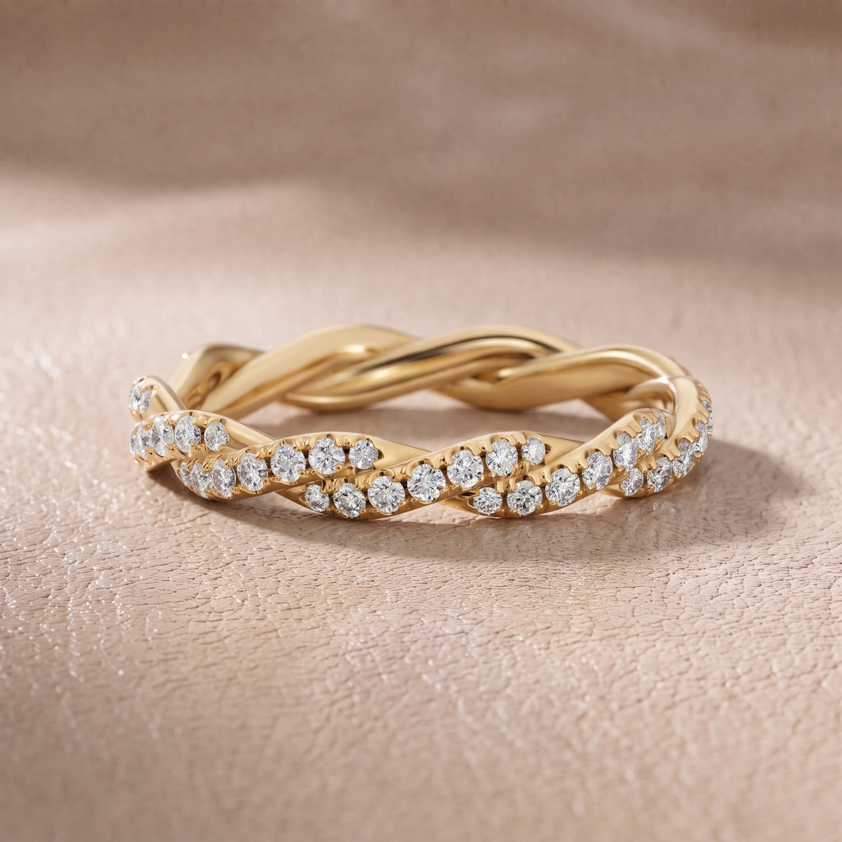 Everly Micropavé Twist Round Diamond Eternity Band in Yellow Gold - front.jpg