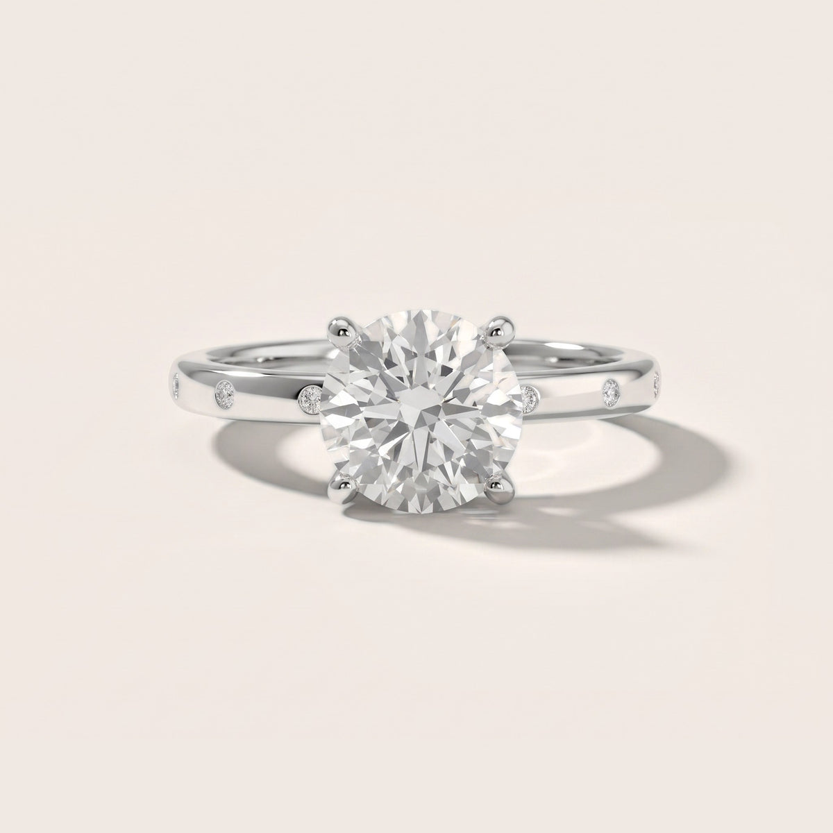 Dulcie Flush-Set Round Diamond Engagement Ring in Silver - front.jpg