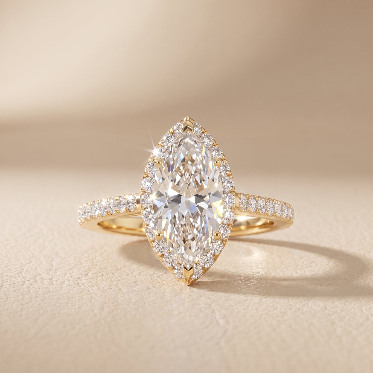 Willa Halo Micropavé Marquise Diamond Engagement Ring in Yellow Gold - front.jpg