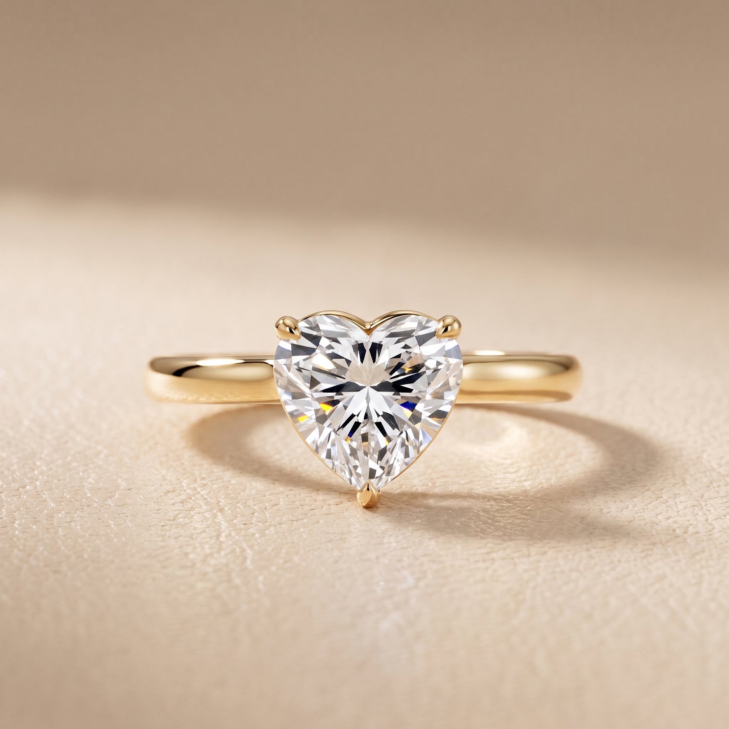 Sadie Cathedral Solitaire Heart Diamond Ring in Yellow Gold - front.jpg
