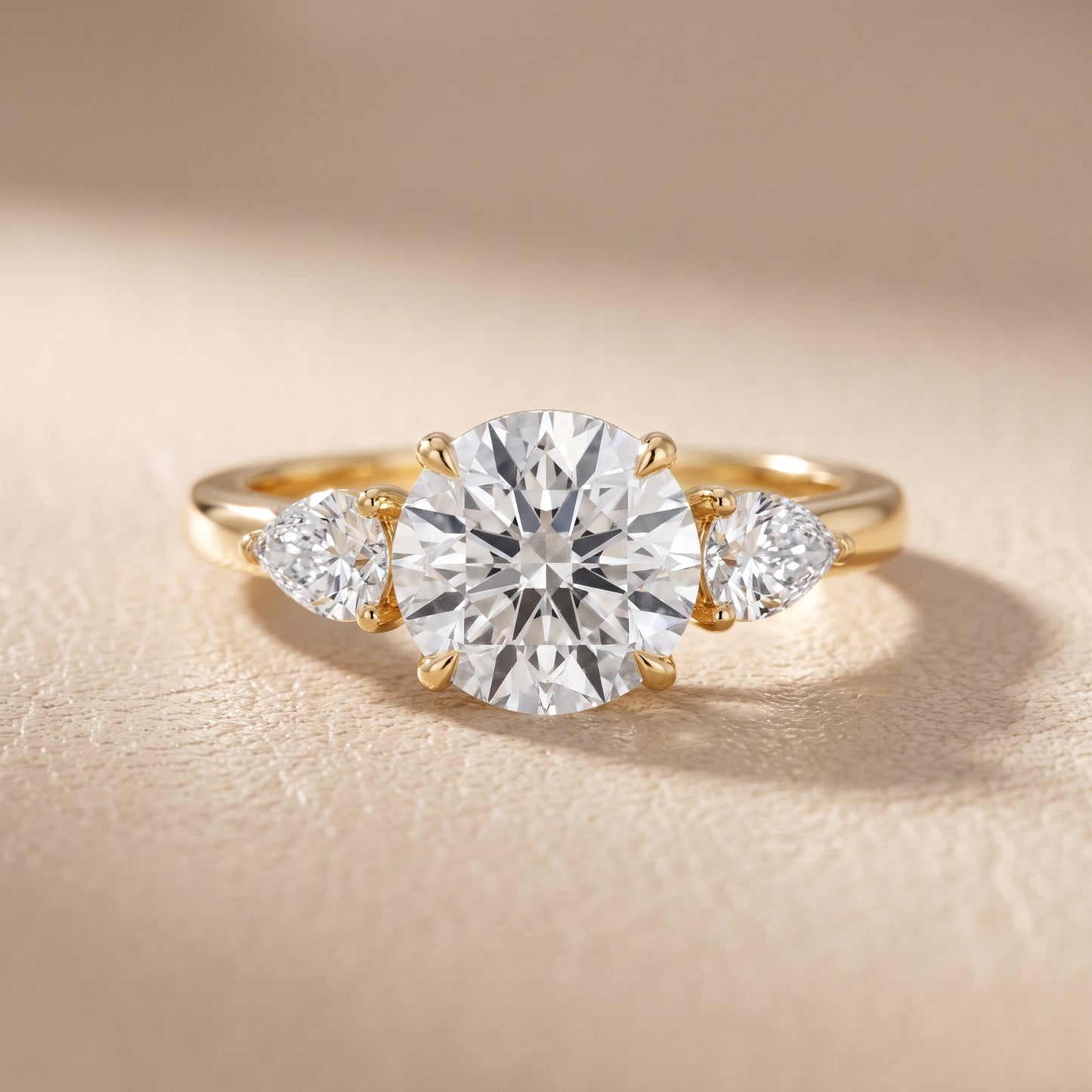 Phoebe Three-Stone Round Diamond Ring in Yellow Gold - front.jpg