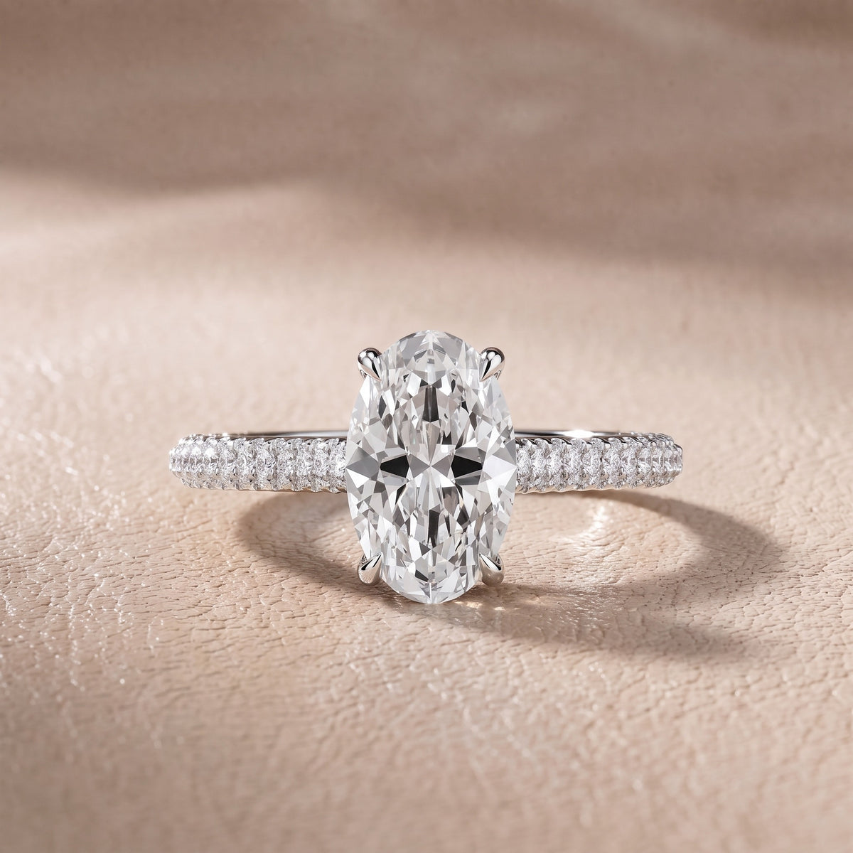 Elisa Hidden Halo Pavé Oval Diamond Engagement Ring in White Gold - front.jpg