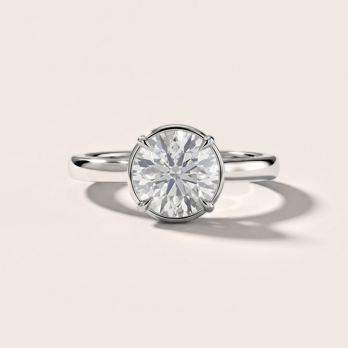 Ashland Basket Solitaire Round Diamond Engagement Ring in Silver - front.jpg