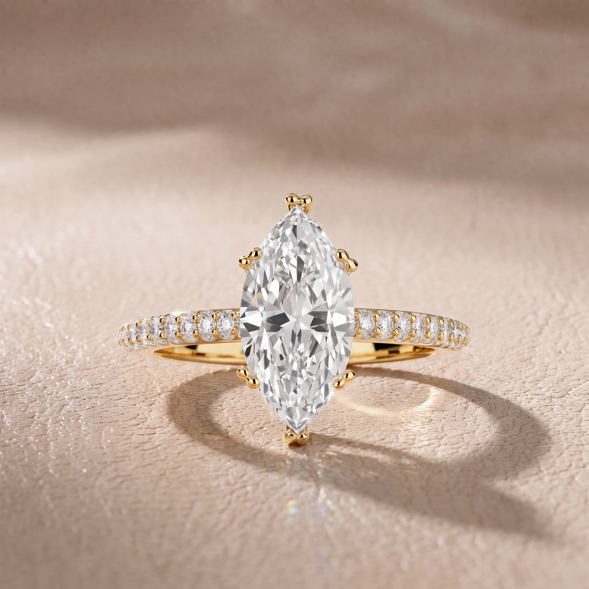 Celeste Hidden Halo Pavé Marquise Diamond Engagement Ring in Yellow Gold - front.jpg