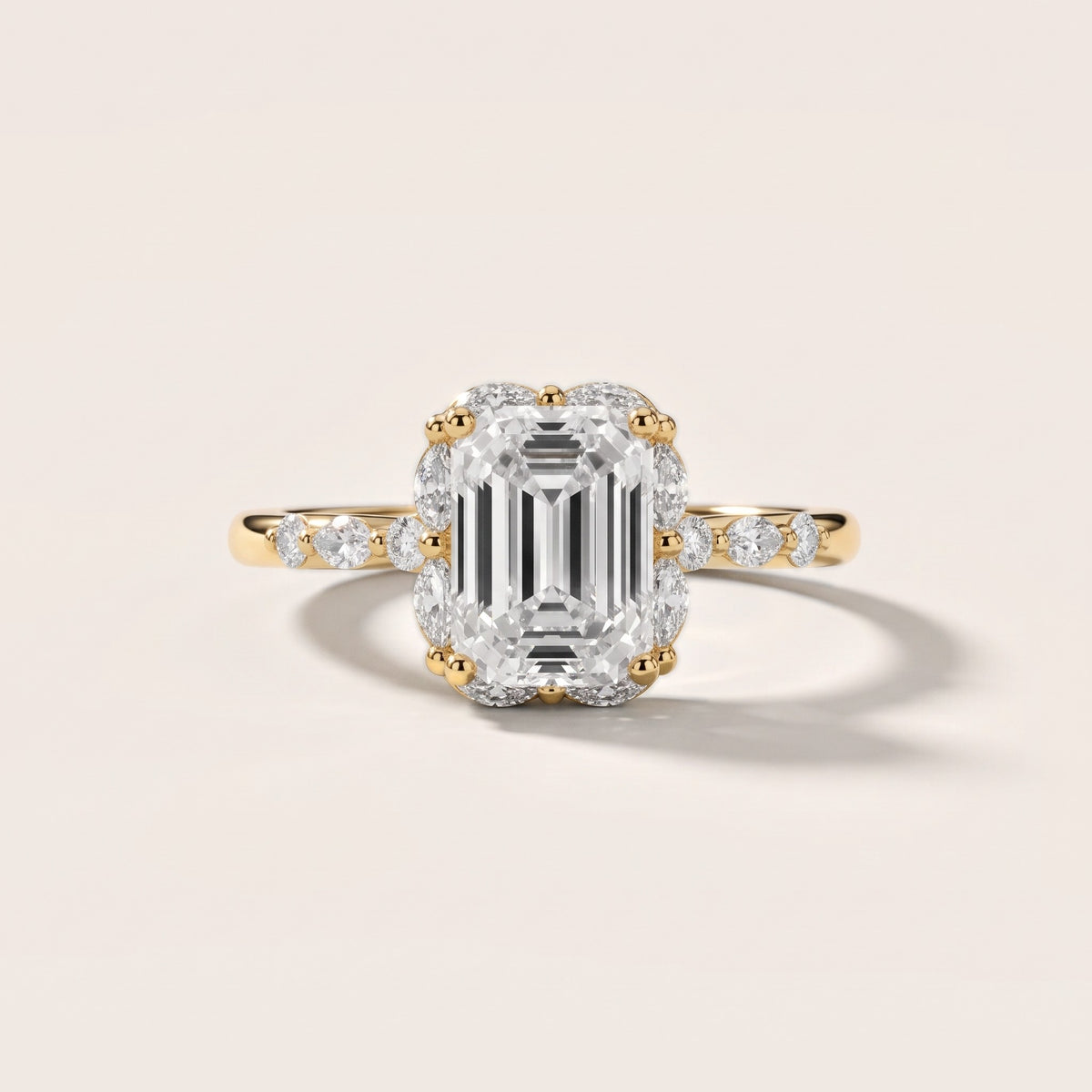 Valentina Petal Halo Emerald Diamond Engagement Ring in Yellow Gold - front.jpg