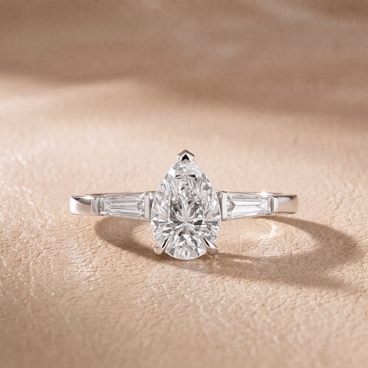 Winnie Three-Stone Pear Diamond Engagement Ring in White Gold - front.jpg
