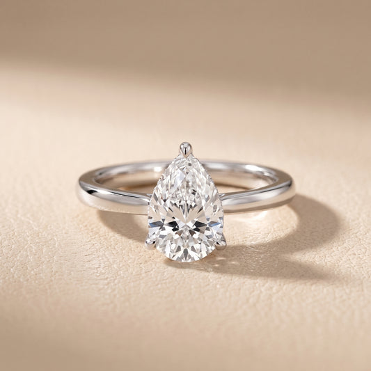 Mena Hidden Halo Pear Diamond Engagement Ring in White Gold - front.jpg