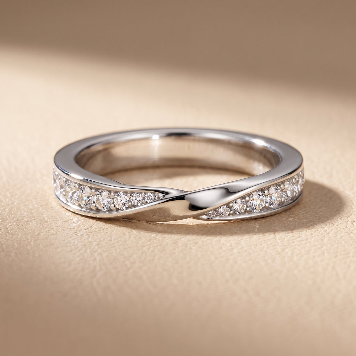 Sutton Twist Pavé Round Diamond Wedding Band in White Gold - front.jpg